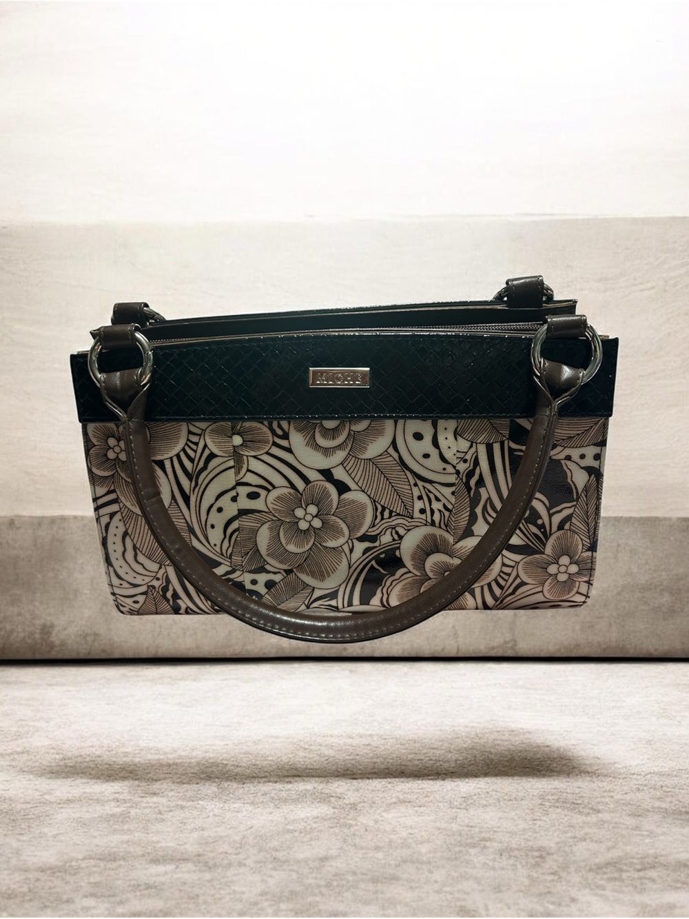 Miche Floral Shoulder Bag in Brown and Black NWOT